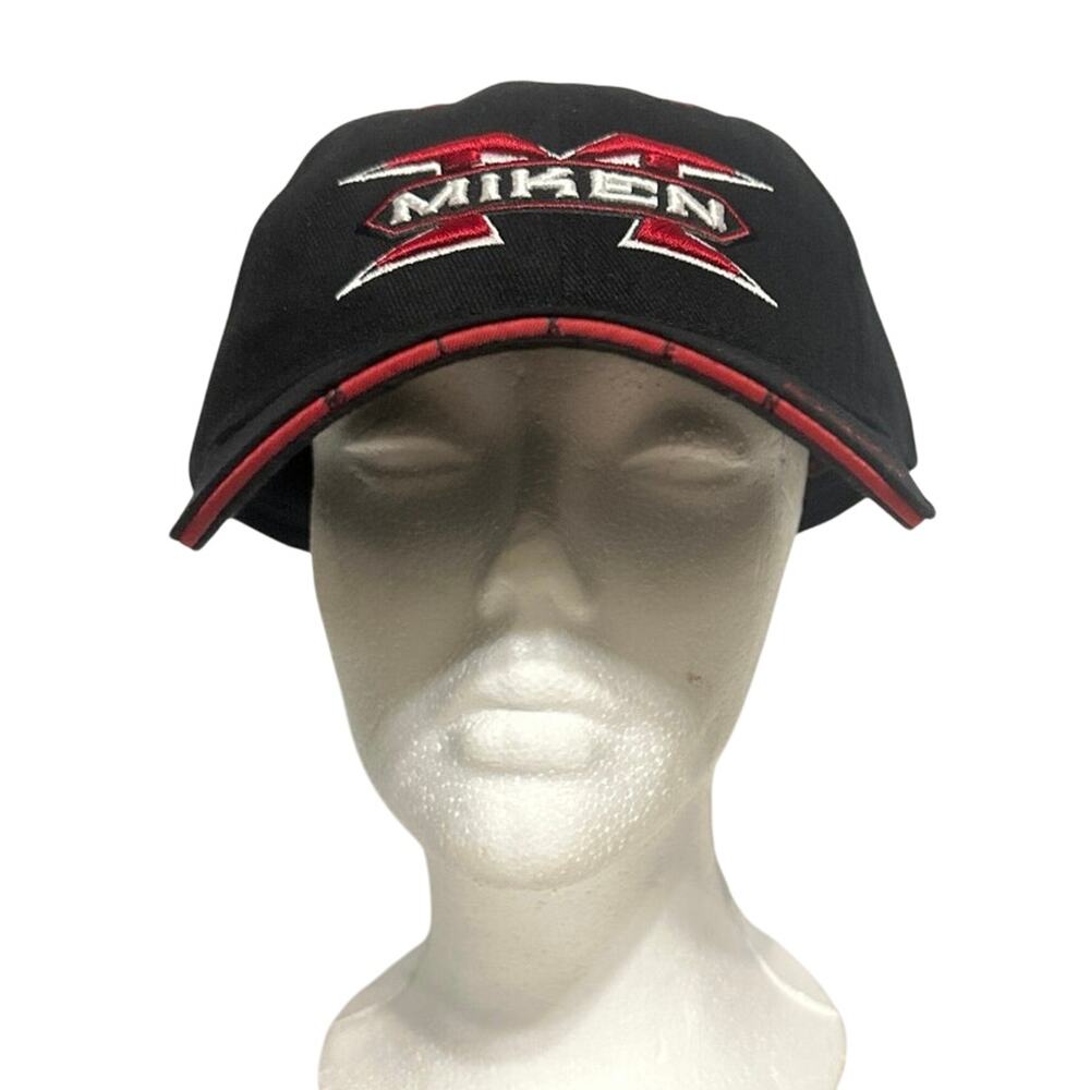 MIKEN SOFTBALL HAT, Adjustable Retro Rare Black& Red Discontinued. NWT